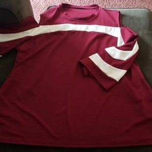 Cold shoulder, bell sleeve top